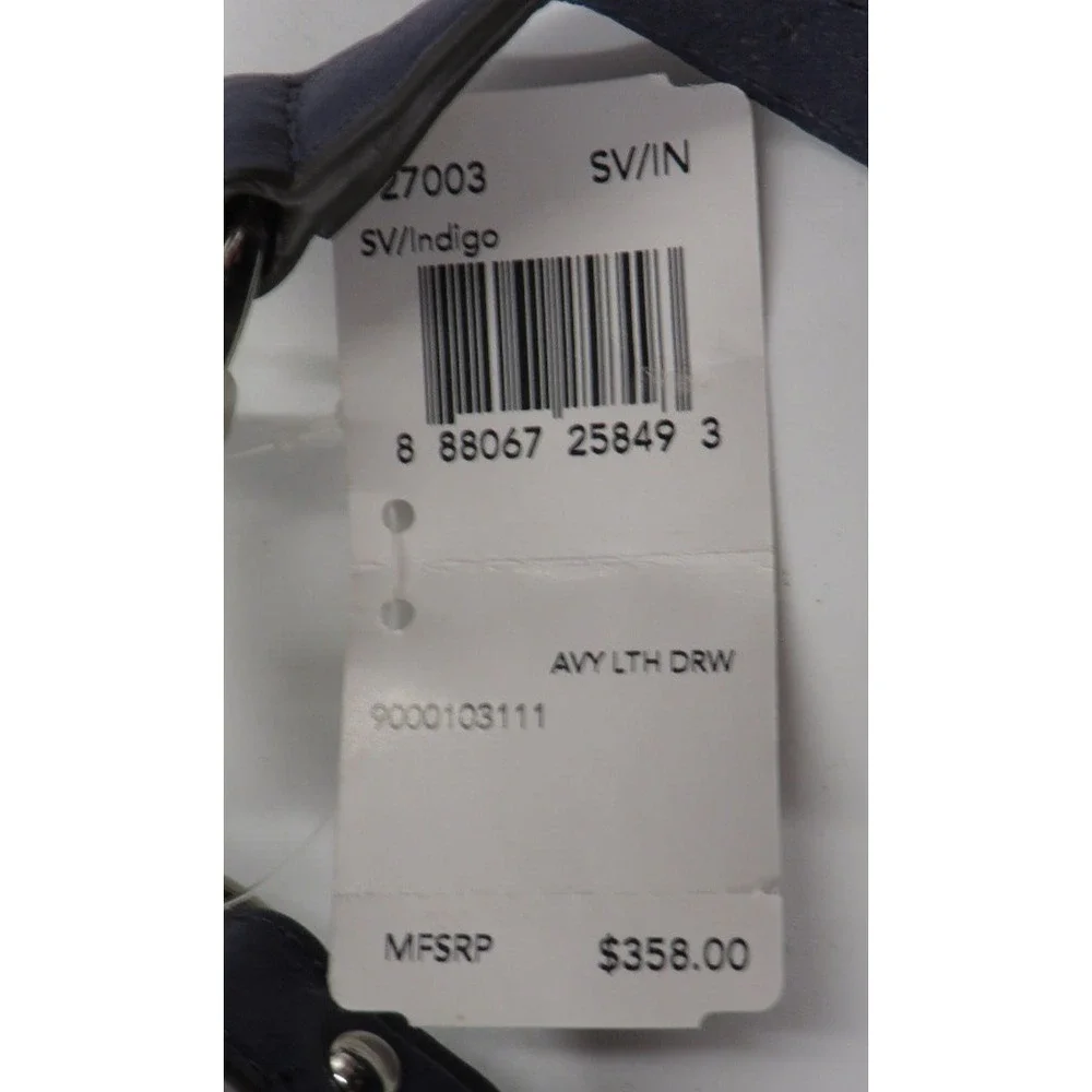 NWT Coach Indigo Pebbled Leather‎ Handbag Draw Hobo MSRP $358.00
